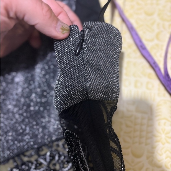 Vintage Bari Jay Glittering Black and Silver Maxi Dress - Picture 9 of 11